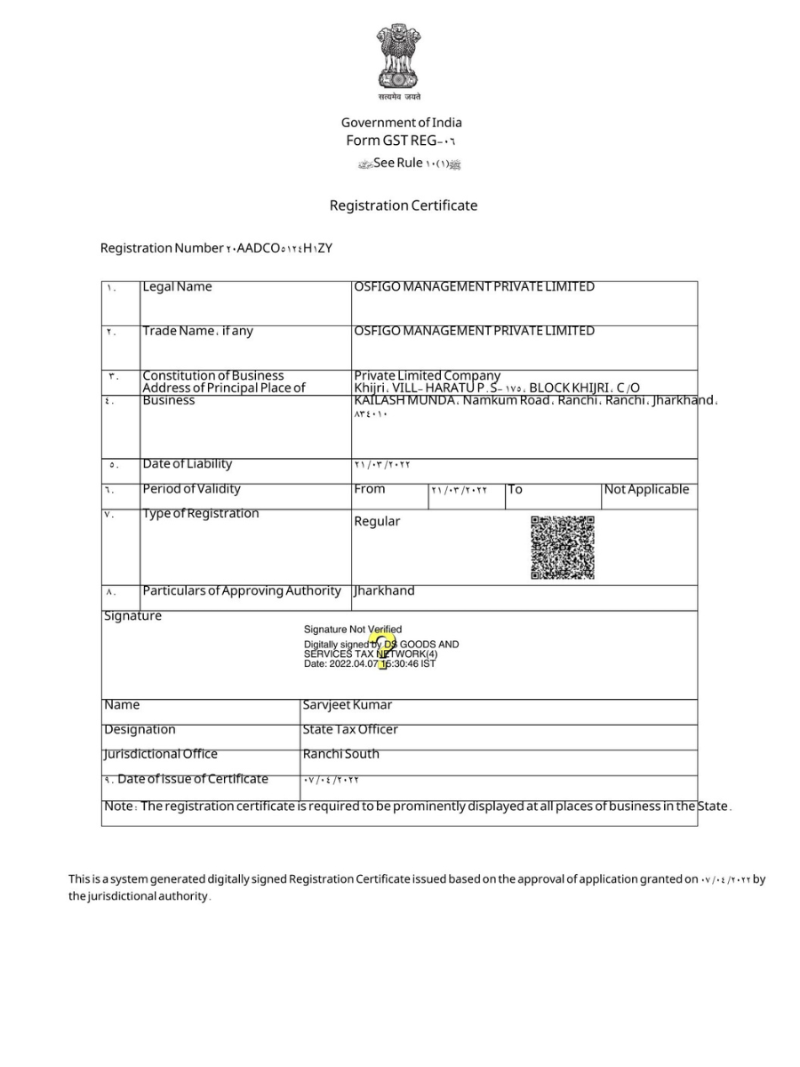GST Certificate