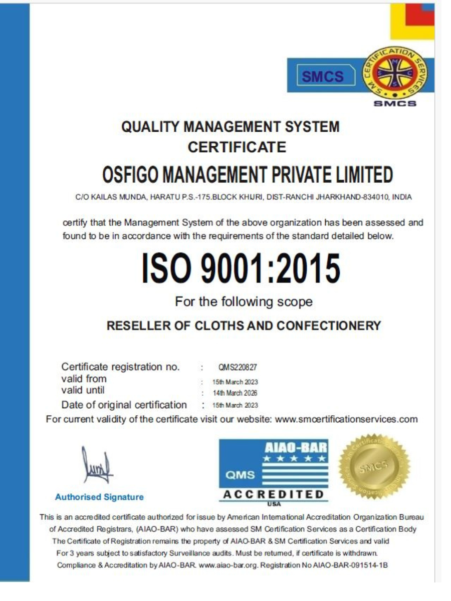 ISO Certificate